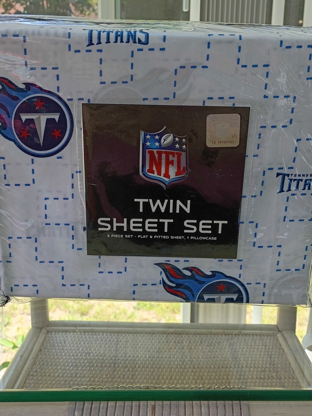 NFL Twin Sheet Set TITANS in White and Blue